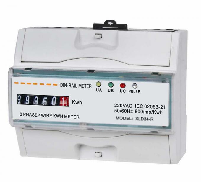 Portable 3 phase din rail kwh meter with Drum Register AC 230 Volt 50Hz
