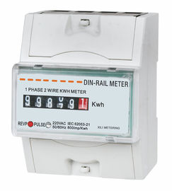 Intelligent Small DIN Rail KWH meter , digital electricity meter 1 phase 2 wire